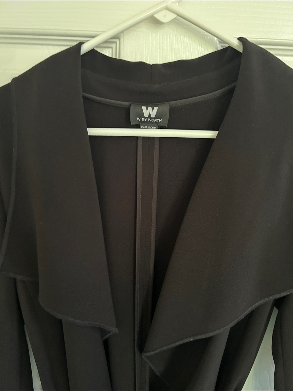 W by Worth Black Draped Open-Front Blazer